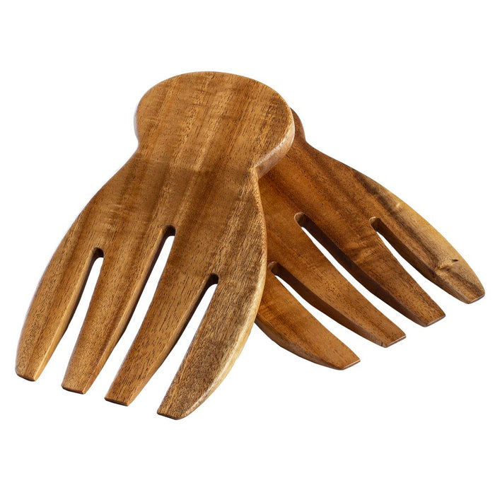 Totally Bamboo Home Acacia Wood Salad Hands Serving Set