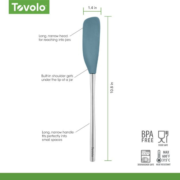 Tovolo Flex-Core Jar Scraper with Stainless Steel Handle Blue Slate