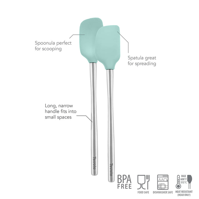 Tovolo Flex-Core Mini Spatula & Spoonula Set Aqua