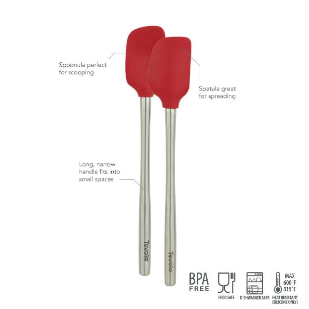 Tovolo Flex-Core Mini Spatula & Spoonula Set Cayenne