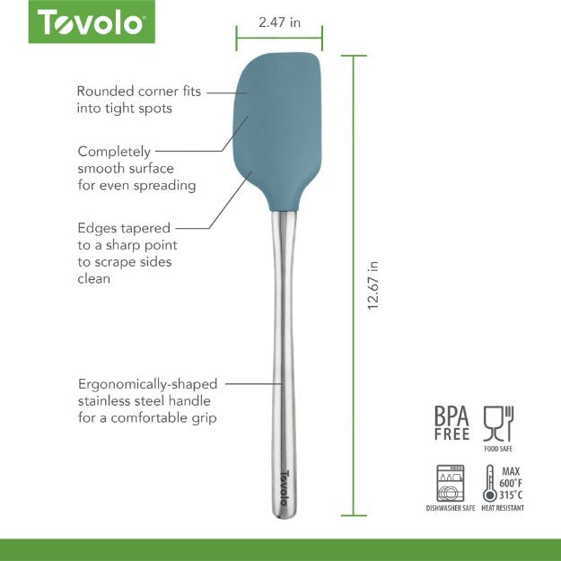 Tovolo Flex-Core Spatula with Stainless Steel Handle Blue Slate