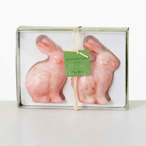 Vance Kittira Glazed Rabbit Candles, Set of 2