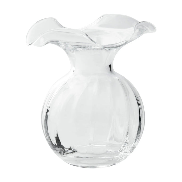 Vietri Hibiscus Glass Clear Small Fluted Vase