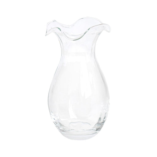 Vietri Hibiscus Glass Clear Vertical Small Fluted Vase