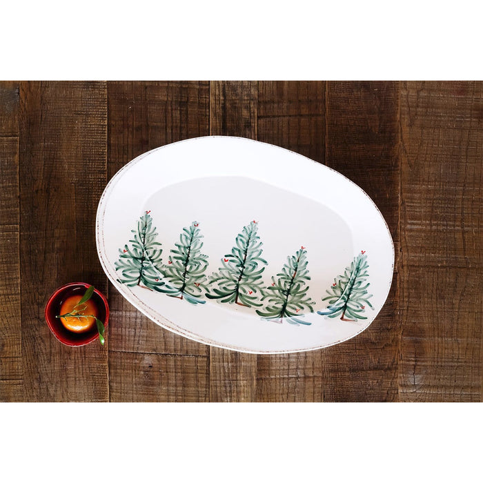 Vietri Lastra Holiday Oval Platter