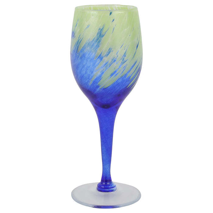 Vietri Nuvola Green and Blue Wine Glass