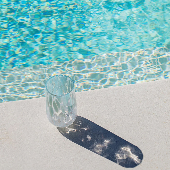 Vietri Nuvola Light Blue and White High Ball
