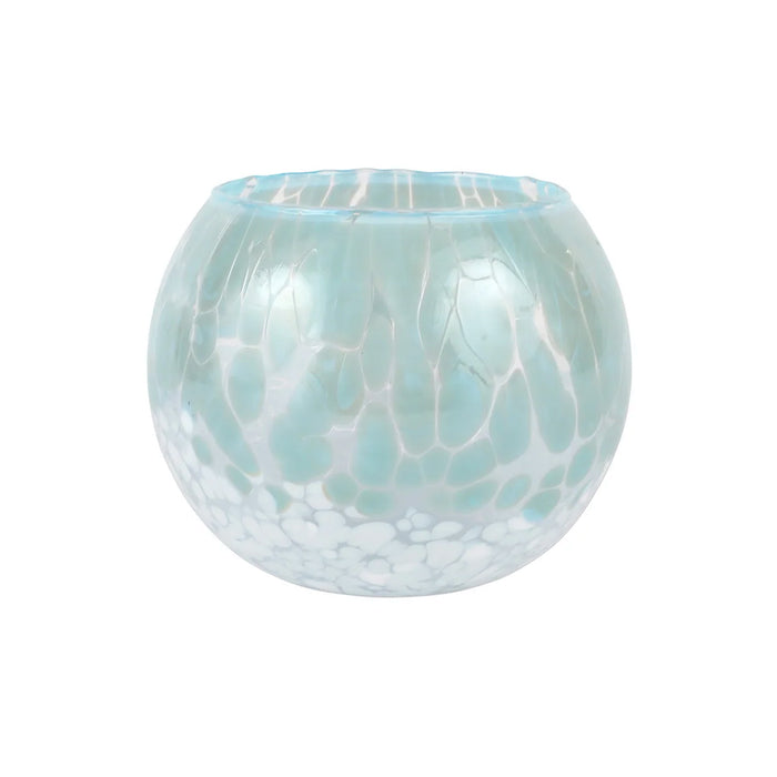 Vietri Nuvola Light Blue and White Small Round Vase