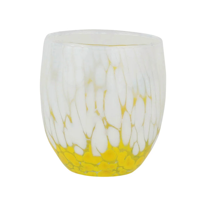 Vietri Nuvola White and Yellow Double Old Fashioned