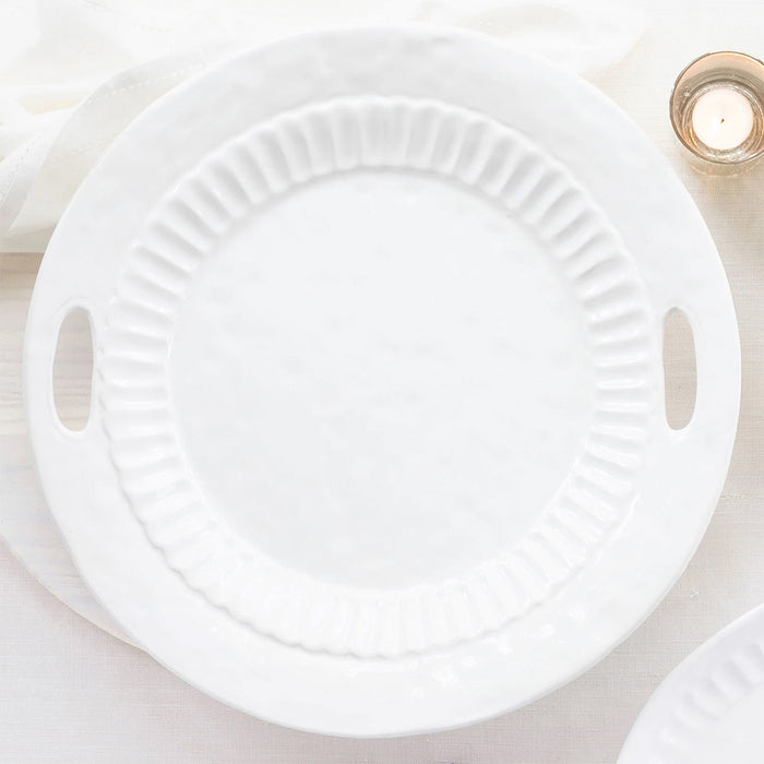 Vietri Pietra Serena Handled Round Tray