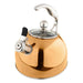 Viking 2.6 Qt Rose Gold Stainless Steel Whistling Kettle with 3-Ply Base