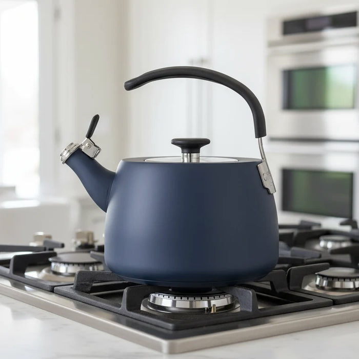 Viking 2.6 Qt Stainless Steel Modern Teakettle w/ 3-Ply Base Slate Blue