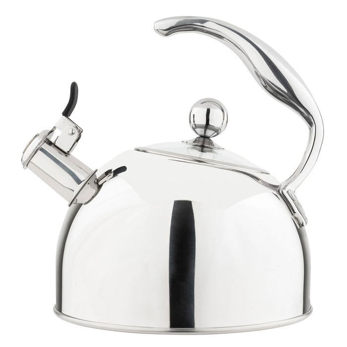 Viking 2.6 Qt Mirrored Stainless Steel Whistling Kettle with 3-Ply Base