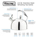 Viking 2.6 Qt Mirrored Stainless Steel Whistling Kettle with 3-Ply Base