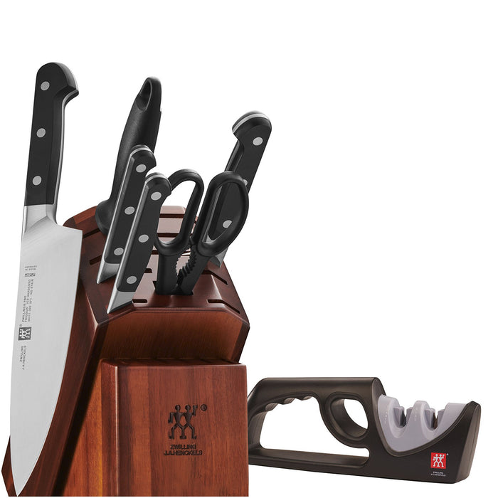 ZWILLING Pro Forged 7 Pc Knife Block Set Plus Bonus Sharpener