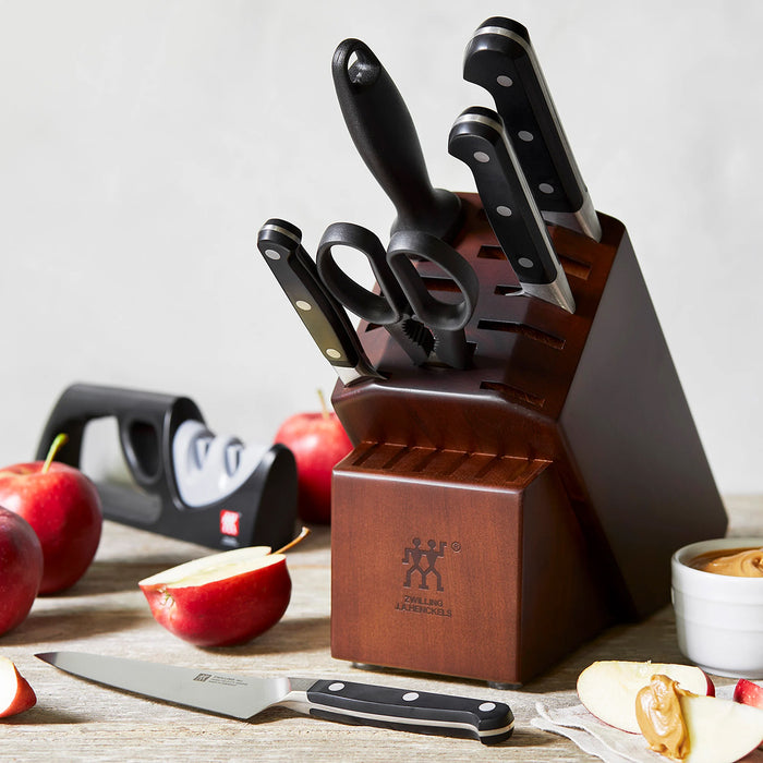 ZWILLING Pro Forged 7 Pc Knife Block Set Plus Bonus Sharpener