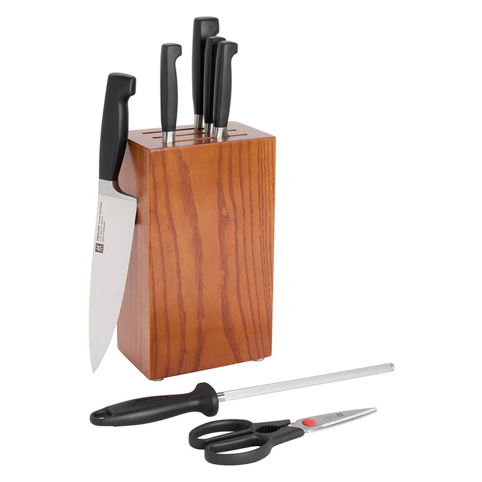 Zwilling Four Star Forged 7  Piece Upright Knife Block Set