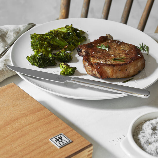 Zwilling Stainless Steel 8 Pc Steak Knife Set with Wood Case