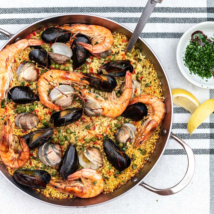 de Buyer MINERAL B Carbon Steel Paella Pan 12.5"