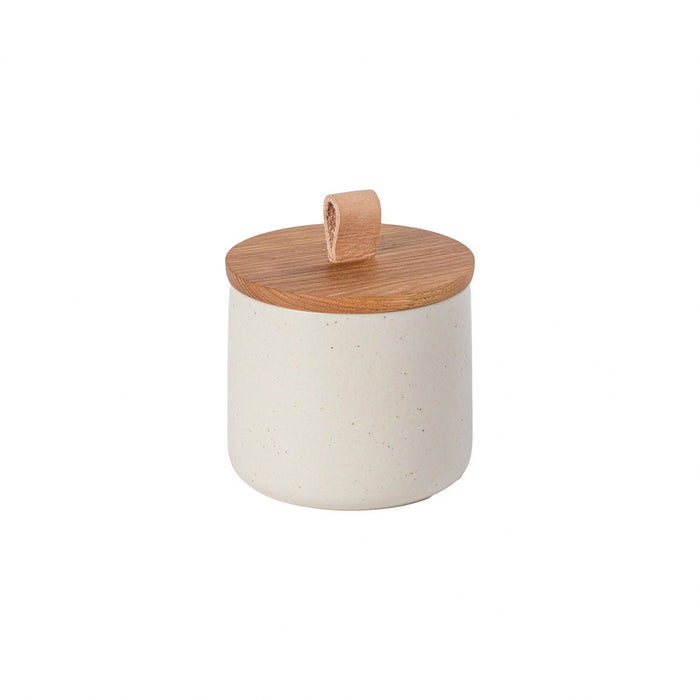 Casafina Pacifica Vanilla Small Canister with Oak Wood Lid