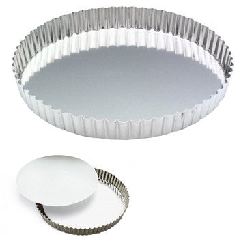 Gobel 9" Round Fluted Tinned Steel Removable Bottom Quiche