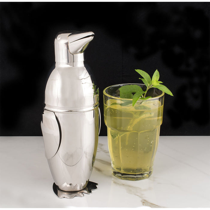 HIC Kitchen Stainless Steel Penguin Cocktail Shaker