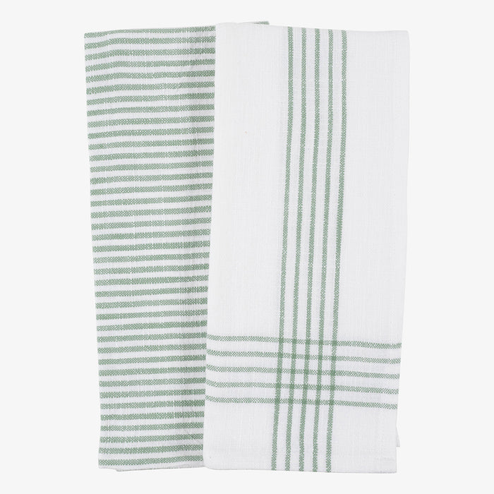 KAF Home Monaco Washed Dish Towels in Mineral Green