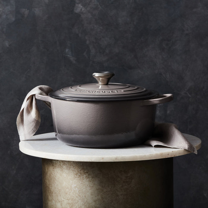 Creuset Oyster Round Wide Dutch Oven Le Creuset Enameled Cast