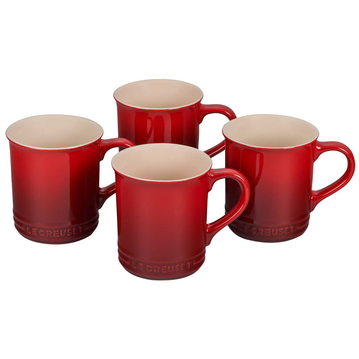 Le Creuset Set of 4 Mugs in Red
