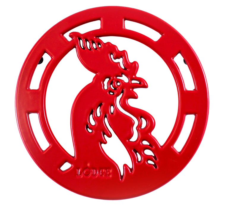 Lodge 8 Red Enameled Rooster Trivet — Las Cosas Kitchen Shoppe