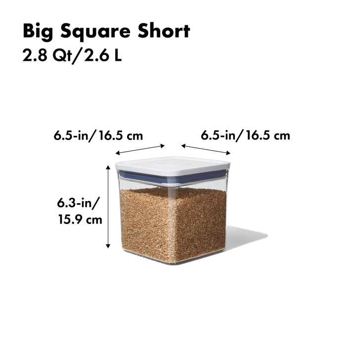 Oxo Pop 1.7qt Plastic Small Square Airtight Food Storage Container