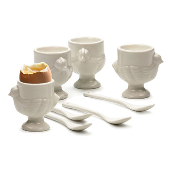 RSVP International Porcelain Egg Cups & Spoons Set