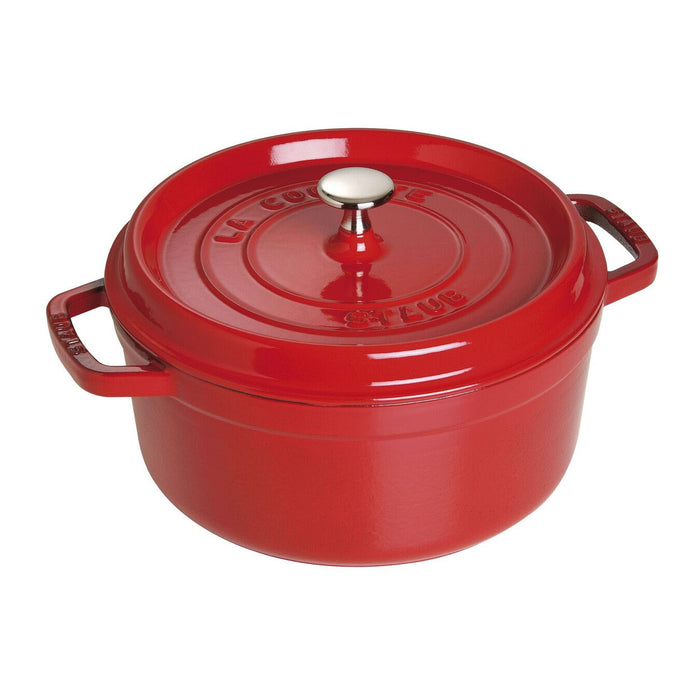Staub Enameled Cast Iron 5.5 Quart Round Cocotte in Cherry Red