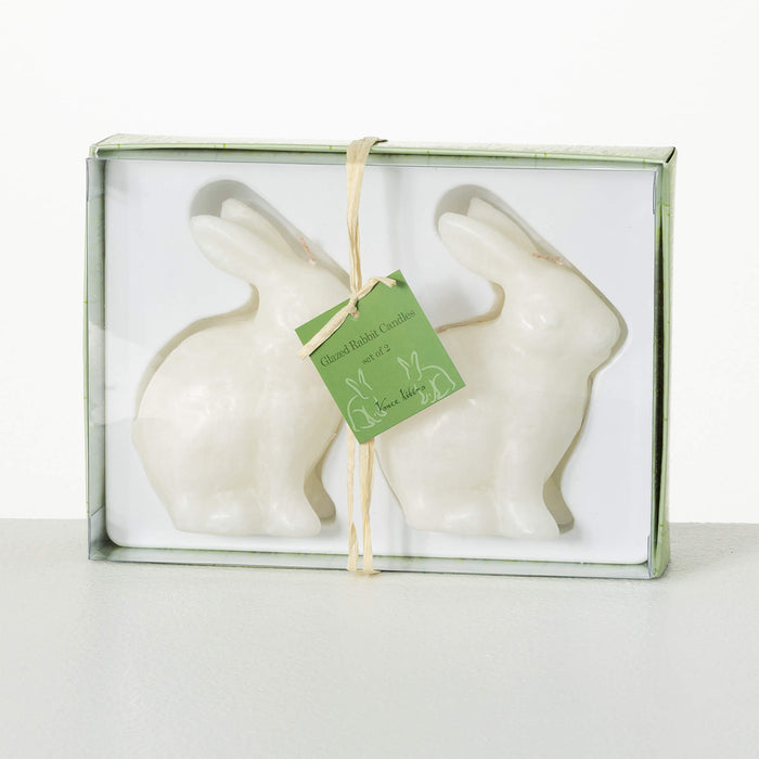Vance Kittira Glazed Rabbit Candles, Set of 2
