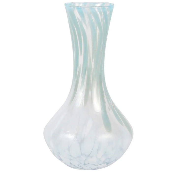 Vietri Nuvola Light Blue and White Small Fluted Vase