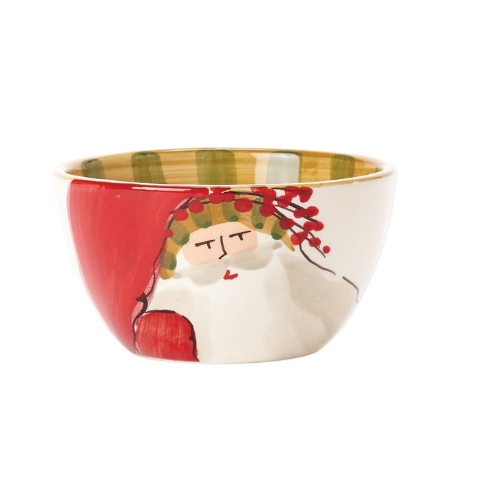 Vietri Old St. Nick Cereal Bowl - Striped Hat
