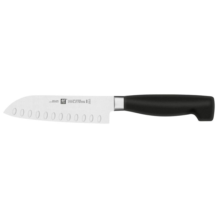 Zwilling J.A. Henckels Forged Four Star 5" Hollow Edge Santoku Knife